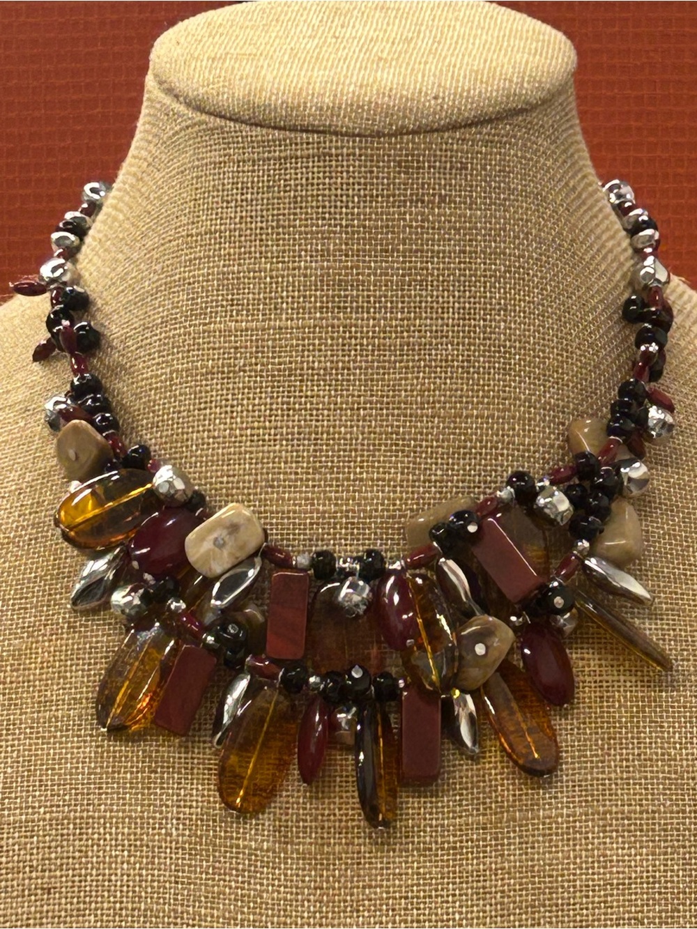 Chico’s stone glass and bead cha cha necklace